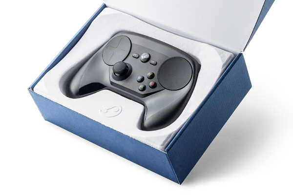 Valve Steam controller high-end bio-based packaging no plastic Fairphone PaperFoam sustainable packaging