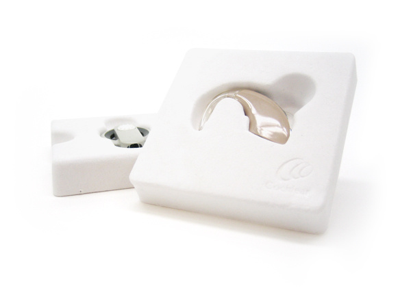 biobased medical packaging cochlear hearing aid paperfoam desing