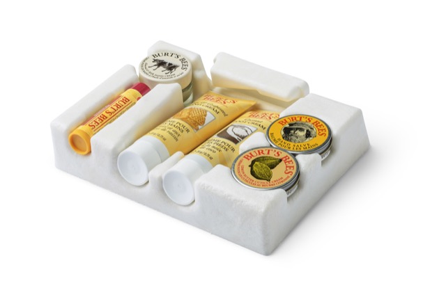 burts bees cosmetics high-end bio-based packaging no plastic PaperFoam sustainable packaging